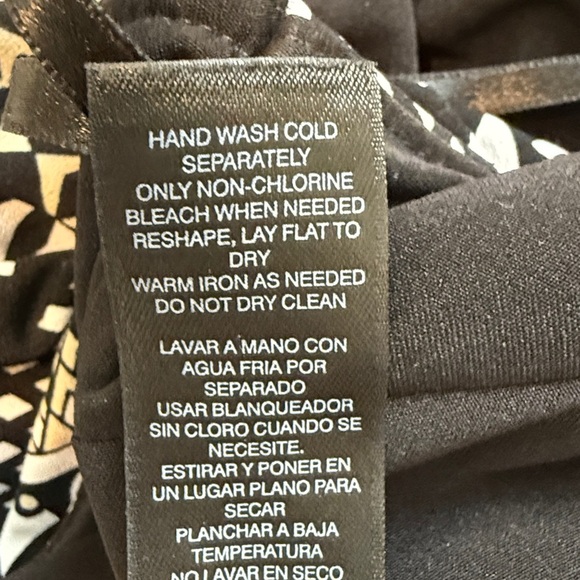 White House Black Market black and tan halter maxi dress sz 6 - Picture 6 of 6